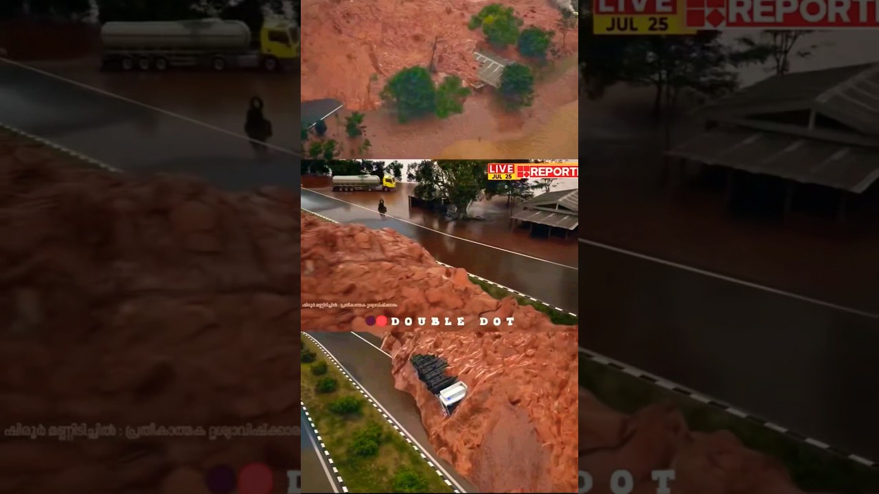 How the landslide happened in Ankola 😥 #landslide #ankola #shirur #rescue #shortsfeed #youtubeshorts