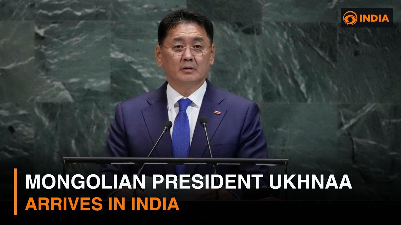Mongolian President Ukhnaa arrives in India