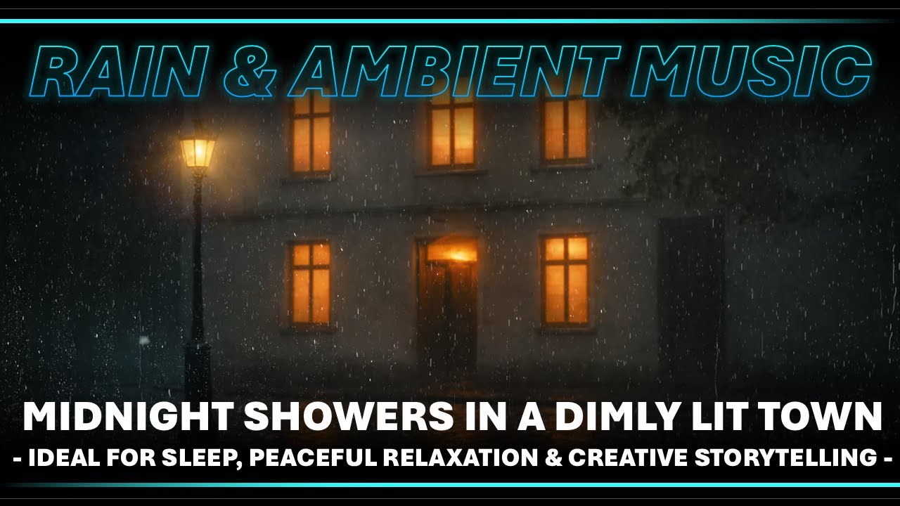 🧠 Rain & Ambient Music 🎧 Midnight Showers in a Dimly Lit Town - Ideal for Sleep & Relaxation