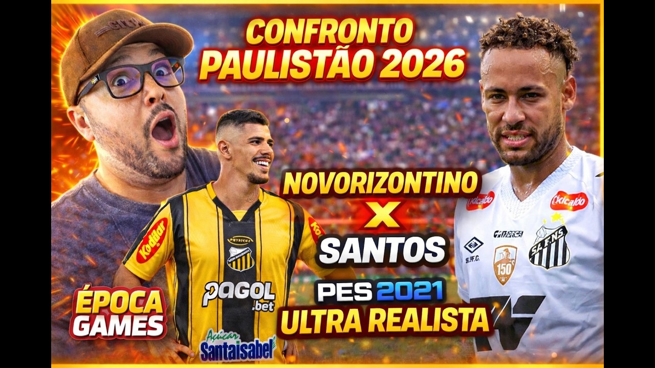 FIZ O DUELO NOVORIZONTINO X SANTOS NO PES 2021 ULTRA REALISTA! 😱🔥