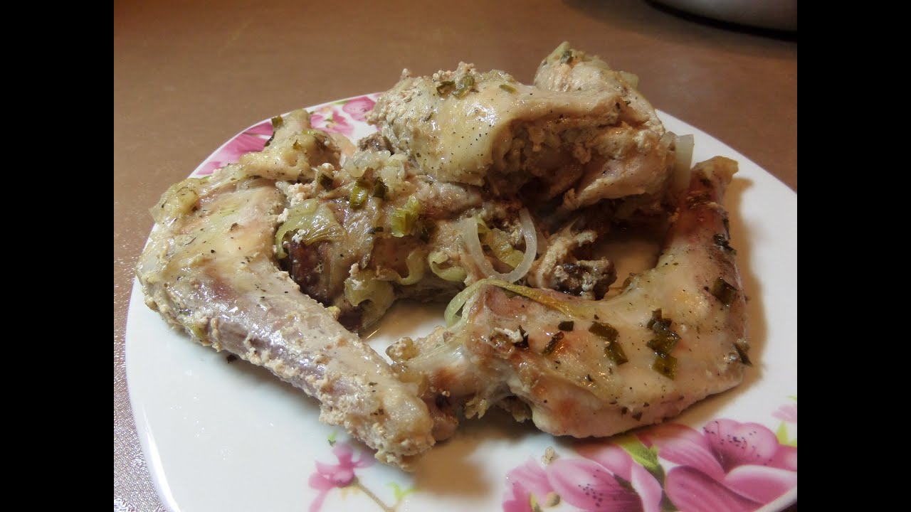 Кролик в кефире запеченный в духовом шкафу.