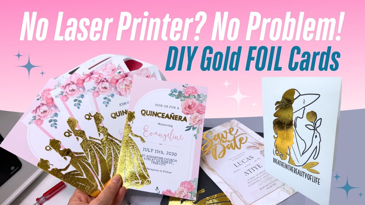How to Make Elegant gold Foil Cards Without a Laser Printer &ndash; Easy DIY