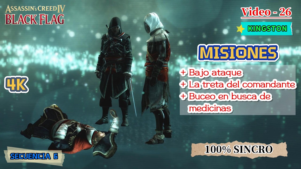 Assassin's Creed IV: Black Flag | 100% Sincro. Misión - Bajo ataque. (Video - 26). Kingston.
