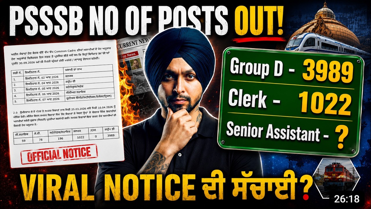 PSSSB New Vacancy 2026 | PSSSB Group D, Clerk, Senior Assistant Vacancy 2026 | Full Details