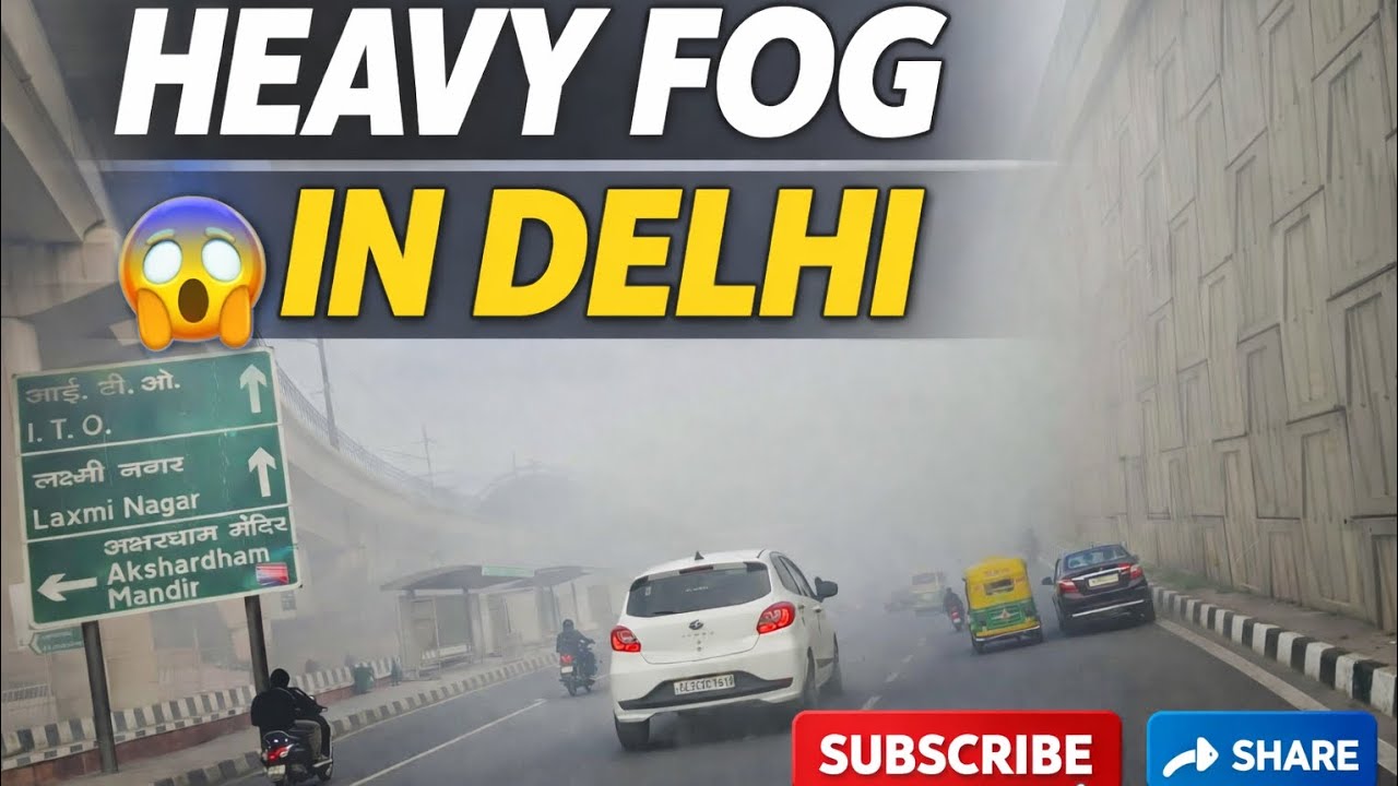 Heavy Fog in Delhi 😱 | Zero Visibility on Roads | Morning Traffic Chaos