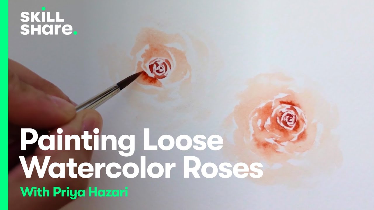 Learning to Paint Loose Watercolor Roses