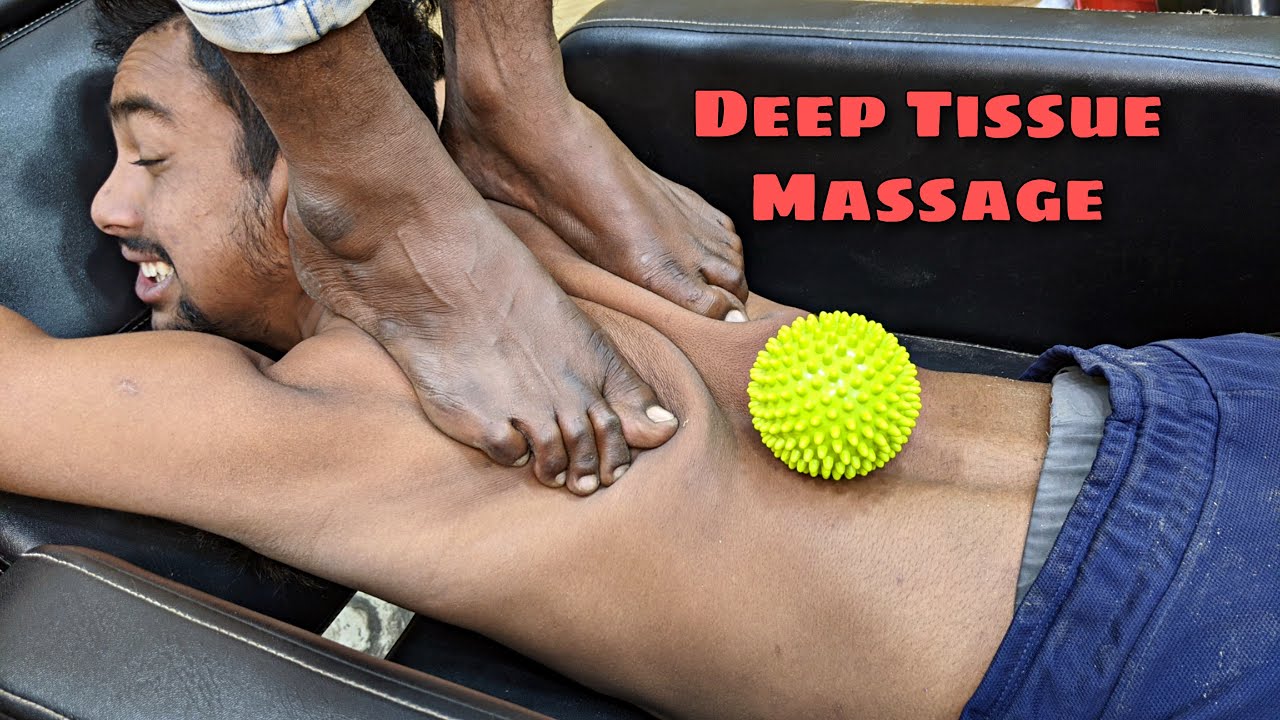 Body Massage with Foot & Cactus Ball | Intense Deep Tissue Massage with Neck Cracking | ASMR