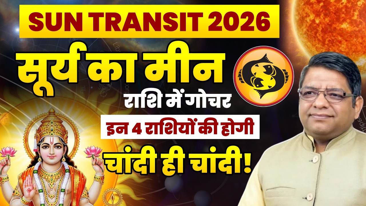SUN TRANSIT MARCH 2026 - सूर्य का मीन राशि में गोचर, इन 4 राशियों की होगी चांदी ही चांदी