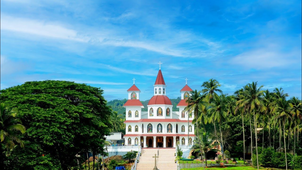 Our Lady of Lourdes Basilica, Chemperi , chemperi church, Chemperi Basilica          Chemperi drone