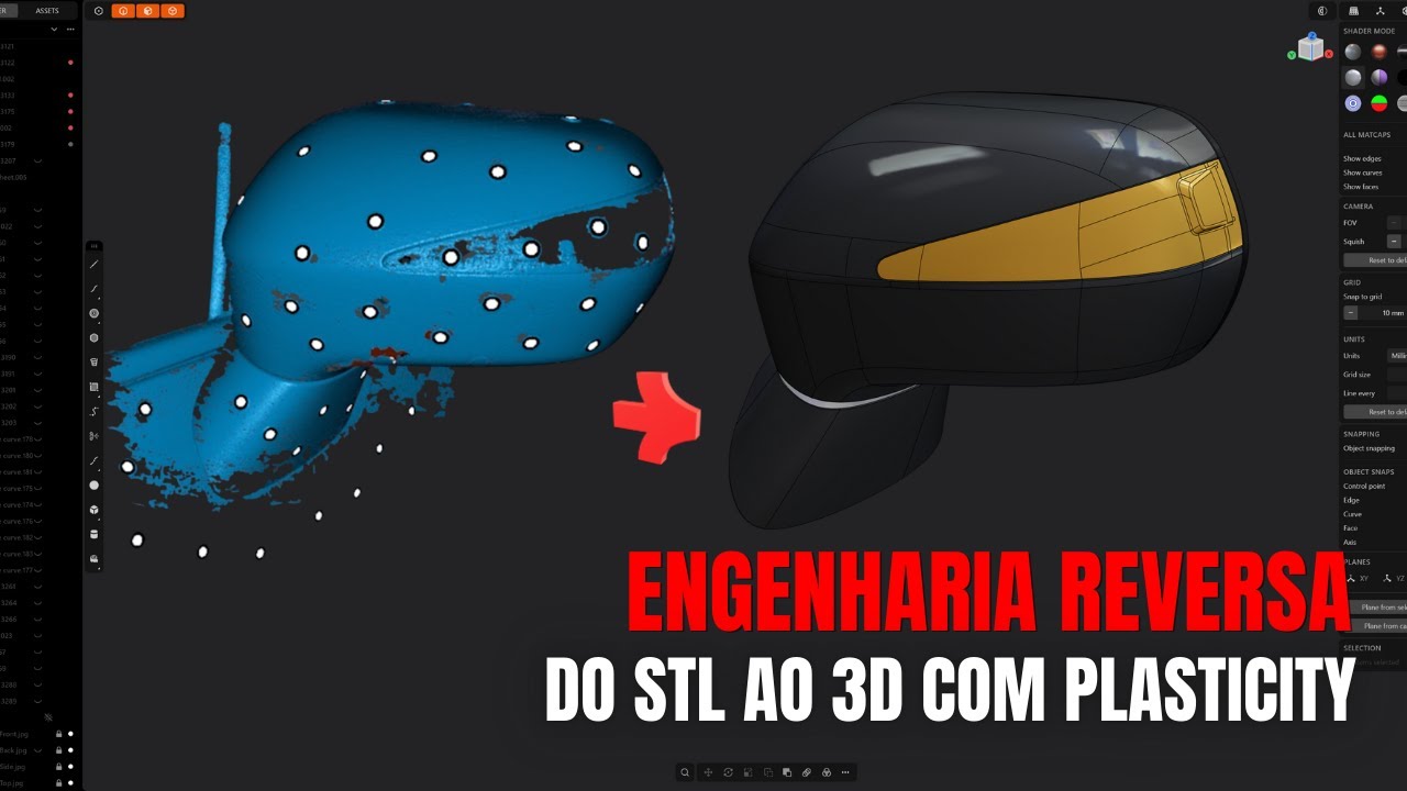 ENGENHARIA REVERSA RETROVISOR CIVIC - PLASTICTY
