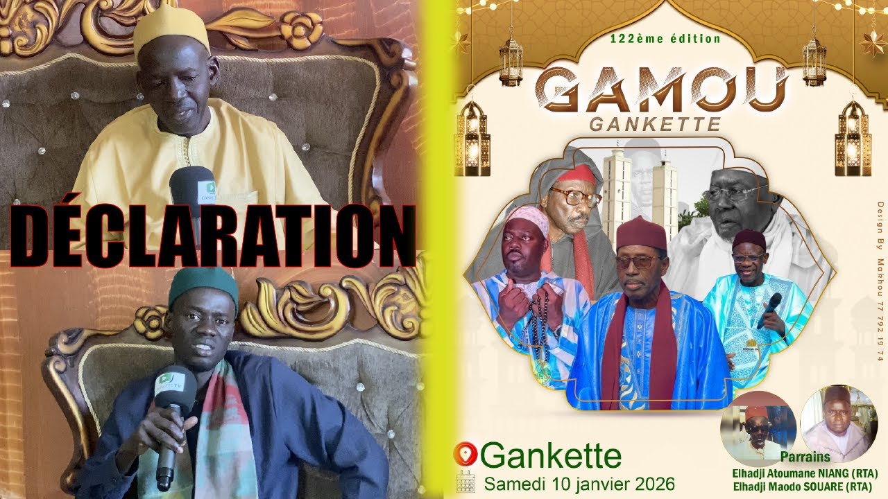 Préparation du Gamou 2026: Déclaration Aliou Niang, Président de la Fédération des Dahiras de GB...