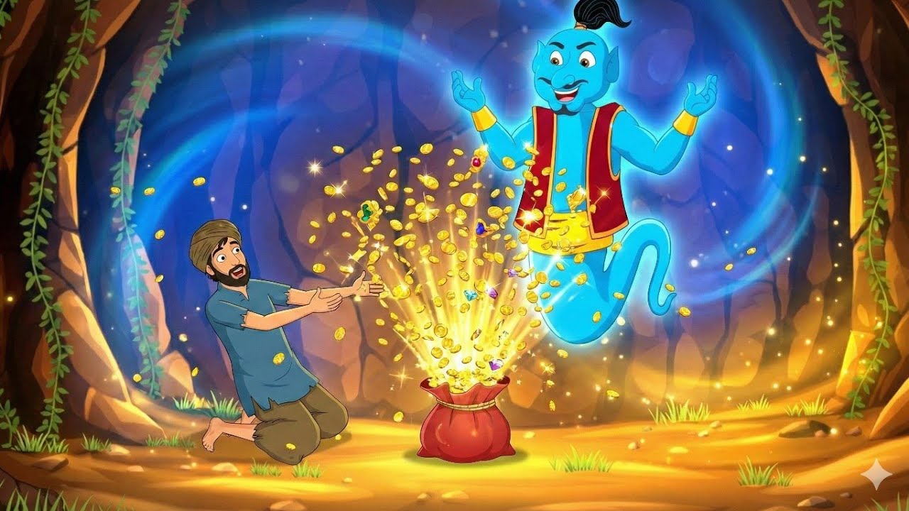 जादुई थैली और सोने का सिक्का | ईमानदार लकड़हारा और जिन्न | Hindi Moral Stories #moralstoriesforkids
