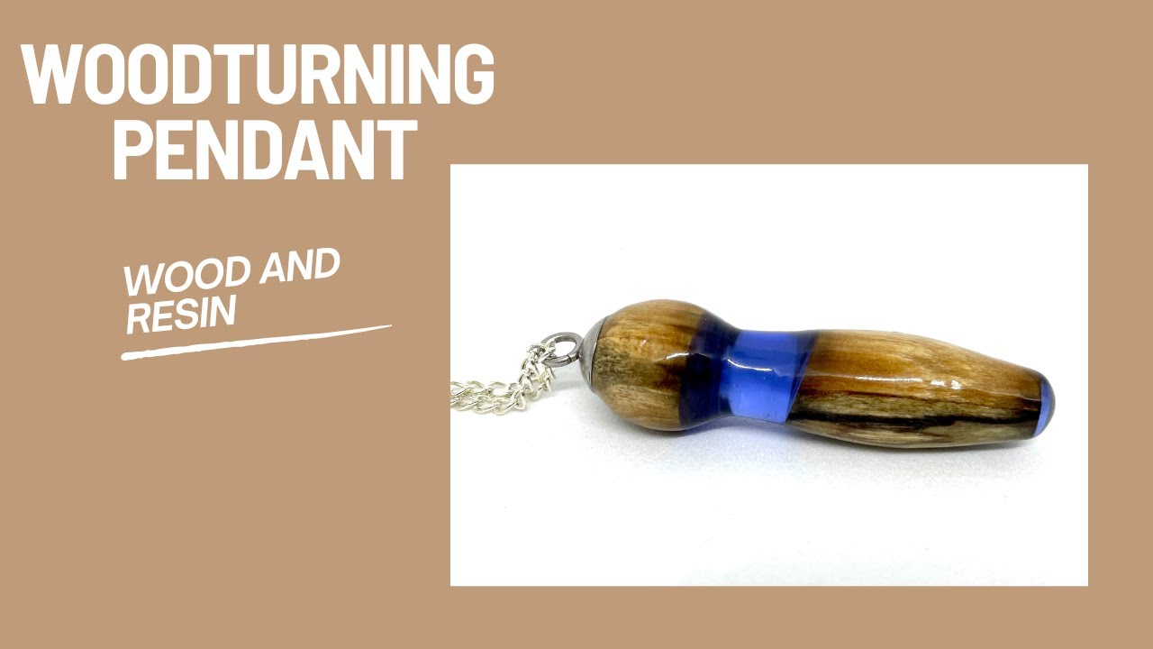 woodturning jewelry in beech and bue resin