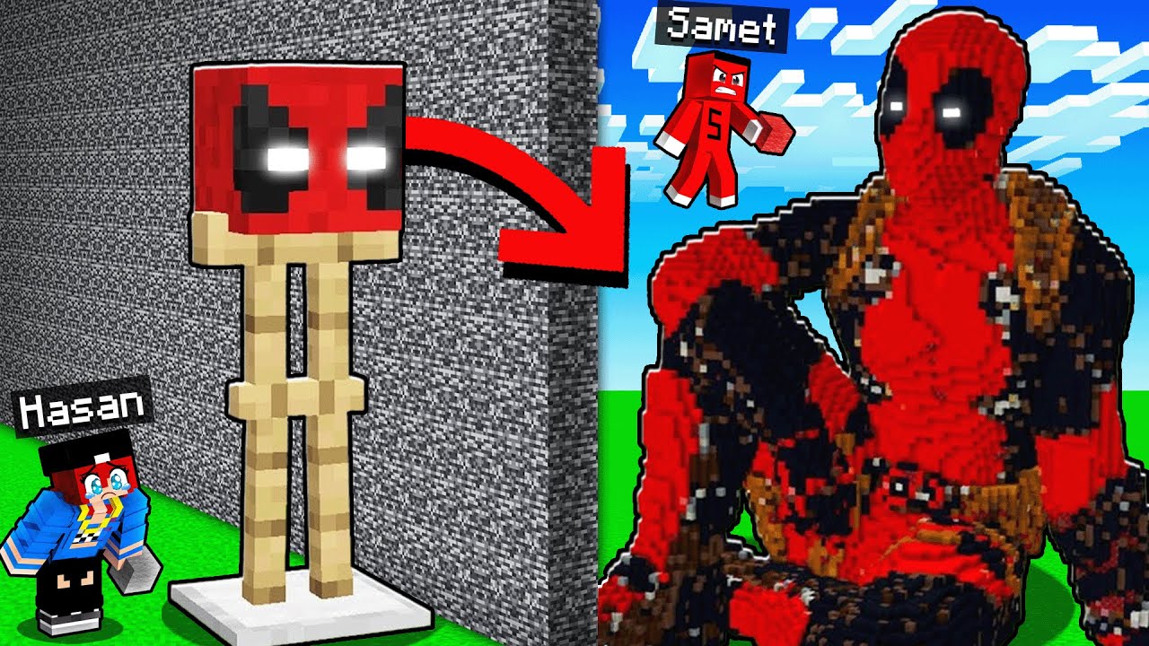 HASANI YAPI KAPIŞMASINDA S&Uuml;PER KAHRAMAN ile TROLLEDİM !!  - Minecraft