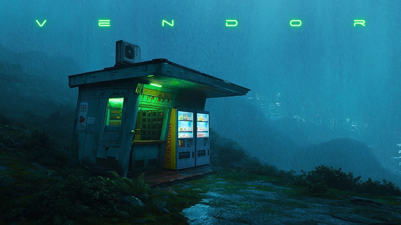 VENDOR: Calm Blade Runner Ambience & Rain | Relaxing Cyberpunk Ambient Music on the City Outskirts