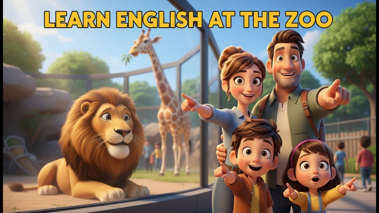 Learn English Through Zoo Adventure 🦒| Family Story (A2)