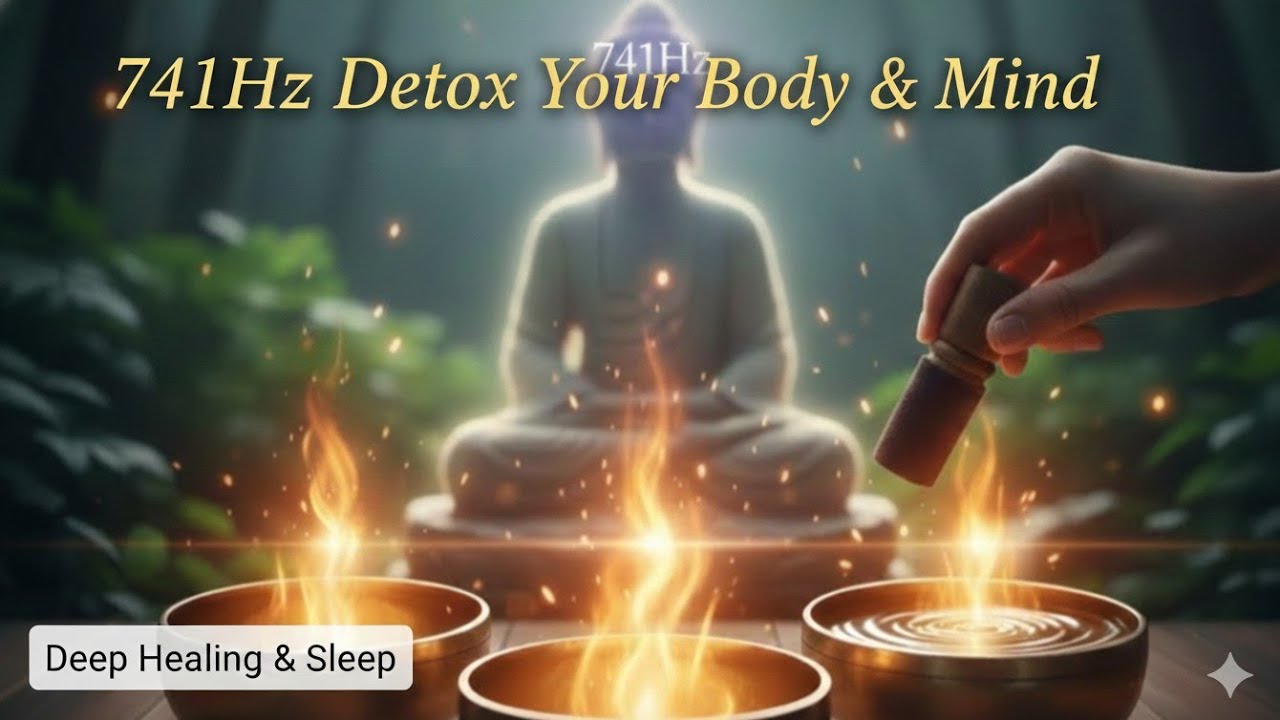 741Hz Detox Your Body & Mind | Deep Healing Tibetan Bowls for Sleep & Anxiety Relief