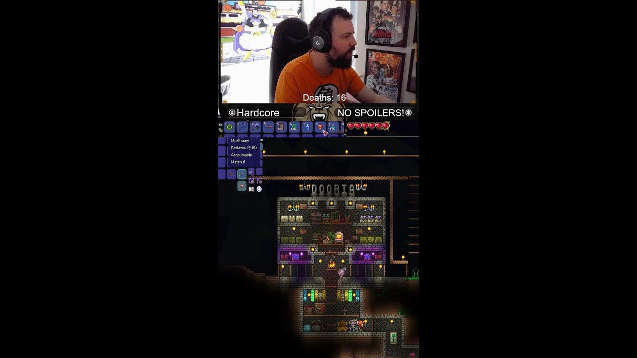 QUEEN BEE REMATCH TODAY - Terraria First Ever Playthough - HC + Expert - Stream 21 (Portrait)