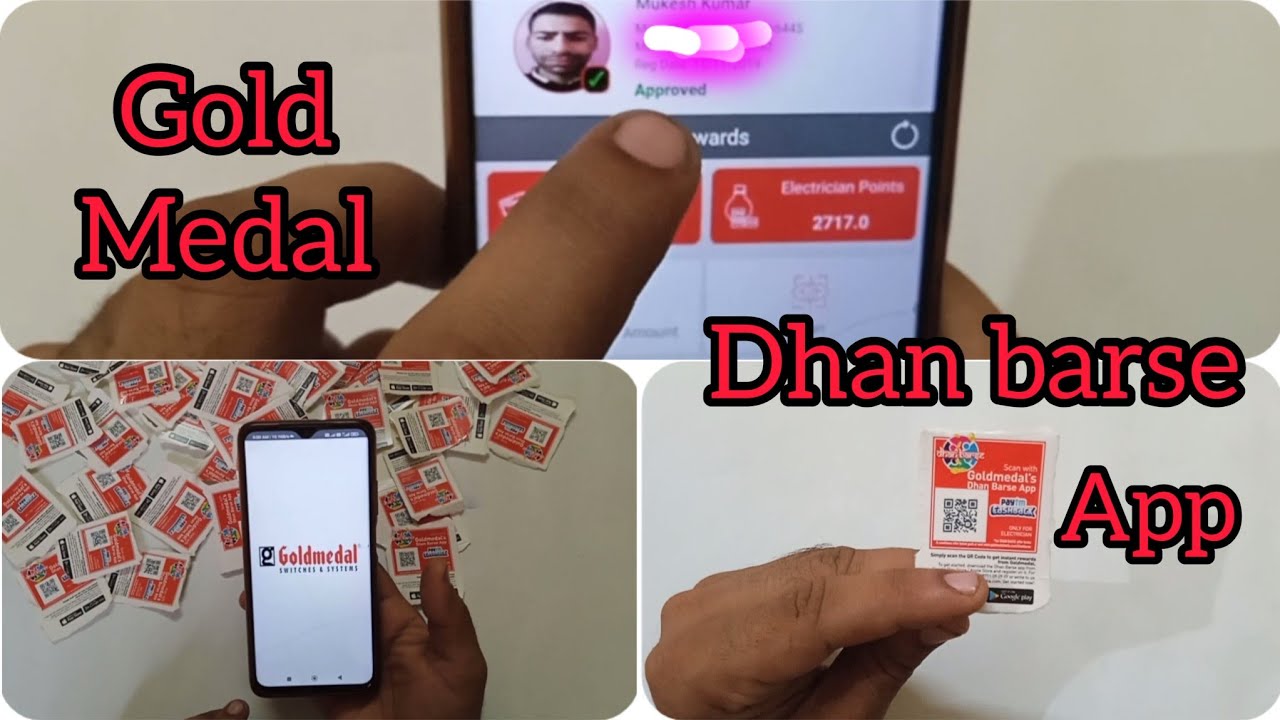 Paytm cash back ||Gold medal dhan barse app registration 2023||scan kaise kre#goldmedal#electrician