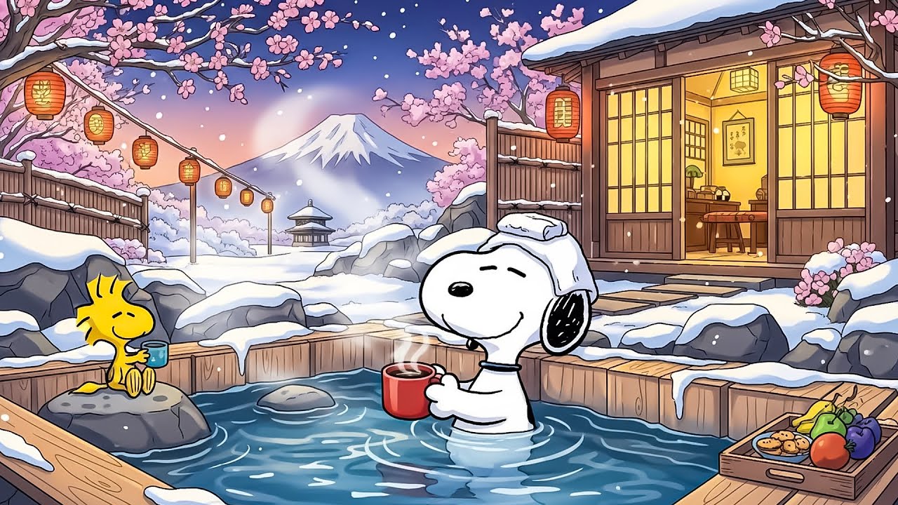 Snoopy’s Japan Onsen Trip 🇯🇵♨️ Lofi Beats to Relax & Study