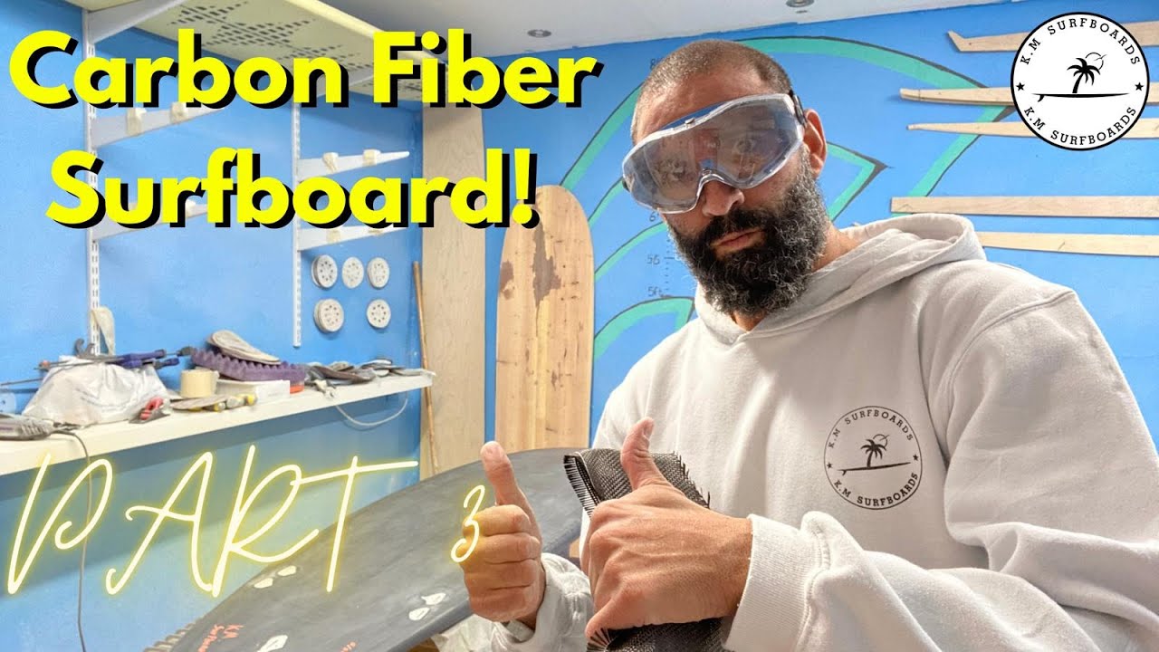 Carbon Fiber Surfboard Glassing PART 3 Time-Lapse | Laminating the top | Using Vacuum Bag!