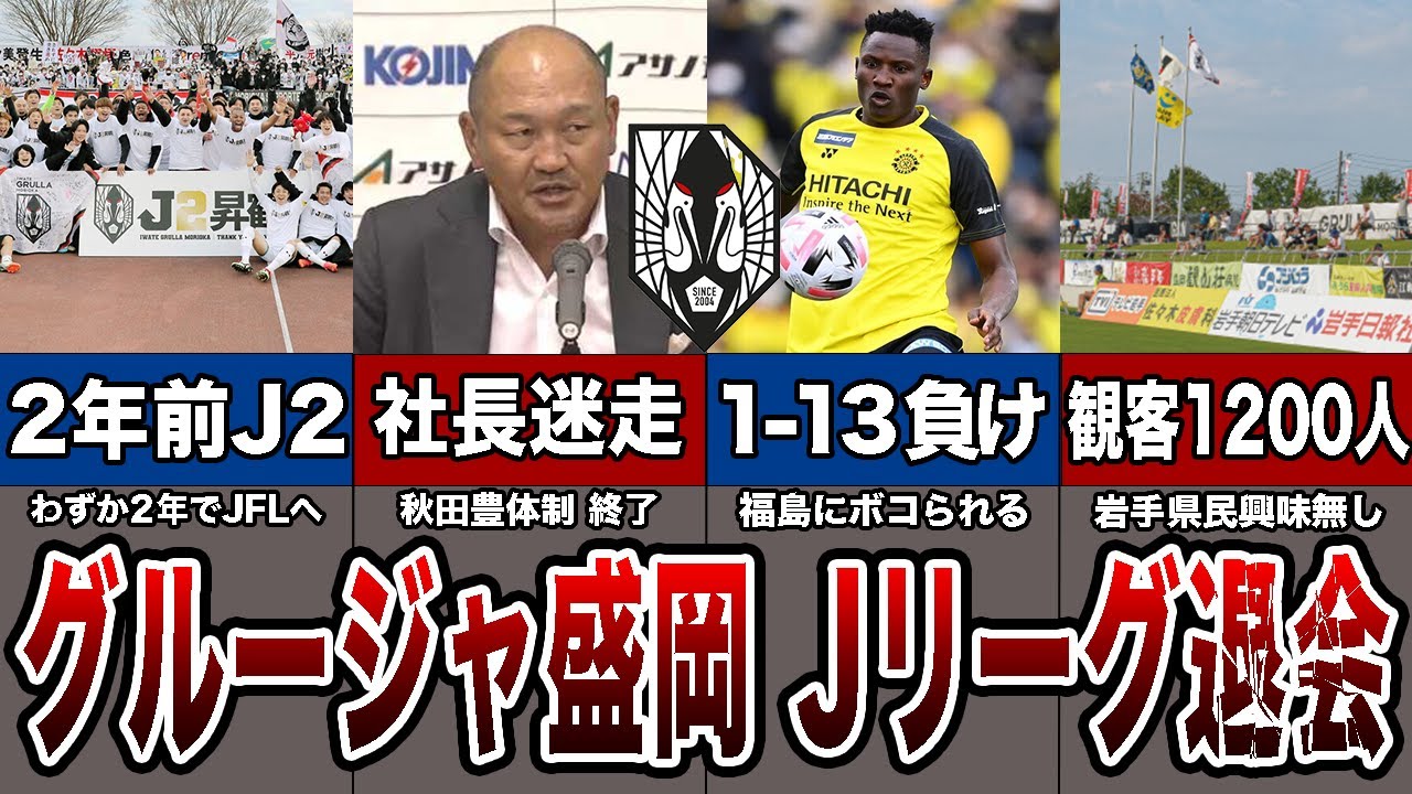 2年前のJ2クラブがまさかのJリーグ退会...問題点山積み いわてグルージャ盛岡はどうなる！？