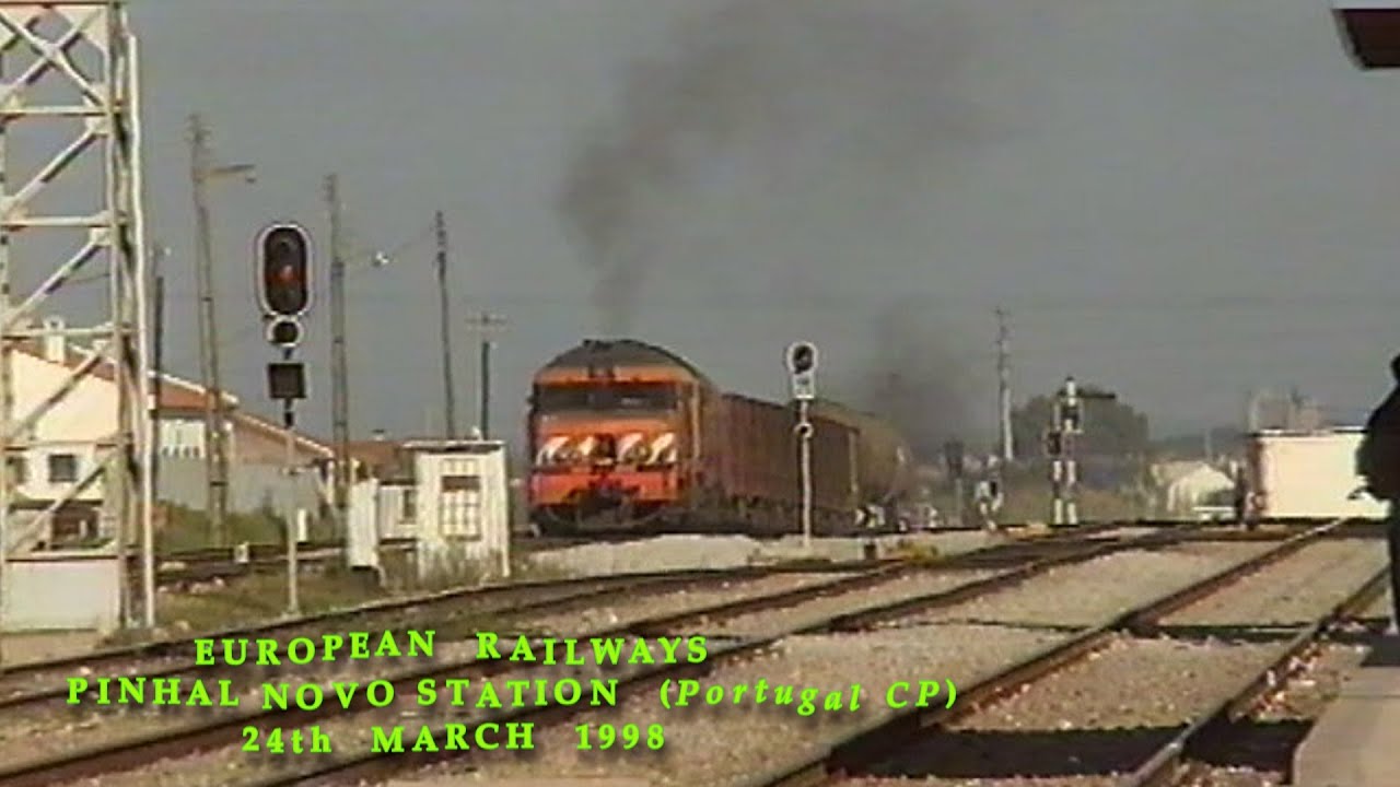 European Railways in the 1990s Pinhal Novo Station (Portugal CP) on 24th March 1998