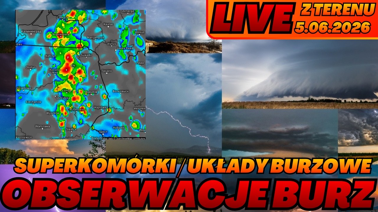 Superkom&oacute;rki burzowe i układy możliwe na p&oacute;łnocnym wschodzie Polski i Litwie. Obserwacje 5.6.26