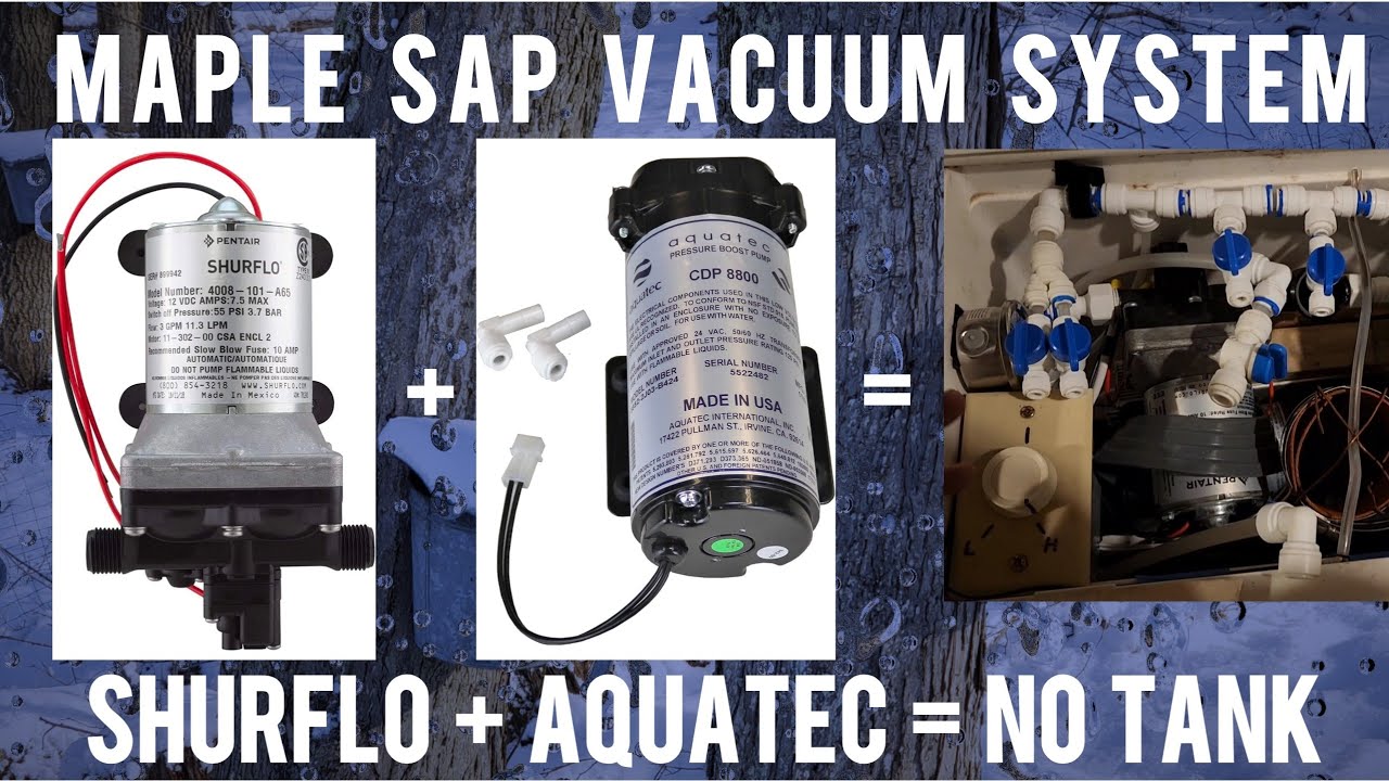 Maple Sap Vacuum Pump - Shurflo and Aquatec in series