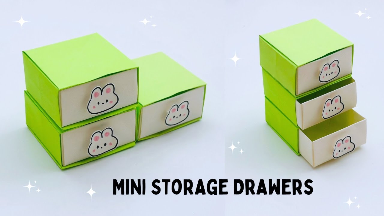 DIY MINI PAPER  DRAWERS / PAPER CRAFT/ SMALL ORIGAMI STORAGE BOX DIY / DESK ORGANIZER DRAWER