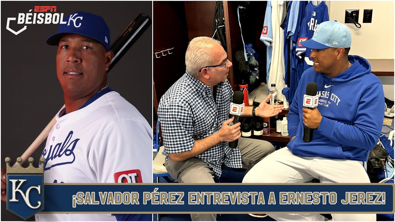 ¡IMPERDIBLE! SALVADOR PÉREZ entrevista a ERNESTO JEREZ.  ¡Cambiaron los papeles! | ESPN Béisbol