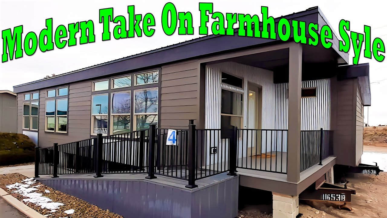 Love this modern take on Farmhouse styling. 2 bed 2 bath prefab