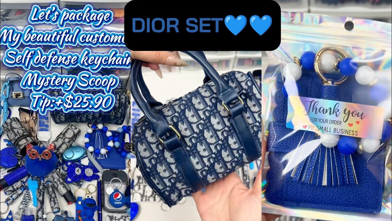 Dior💙Set| Big 40 scoop order packing| Satisfying AR| Selfdefense & Cutebag| Enjoy💋