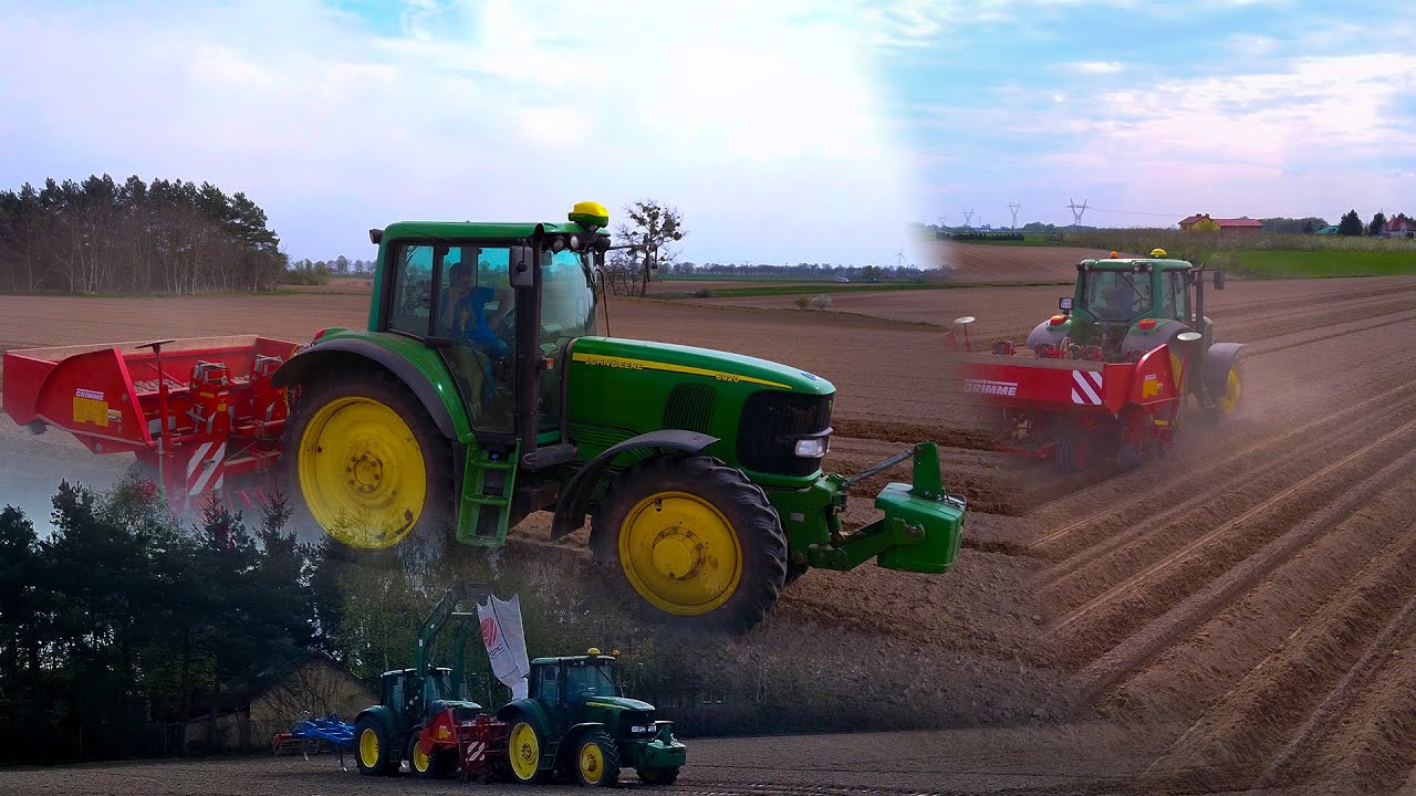 Sadzenie Ziemniaków 2023 | Grimme VL 20 KLS | 2X John Deere 6630 + 6920-Valtra + 2X Przyczepy Zasław