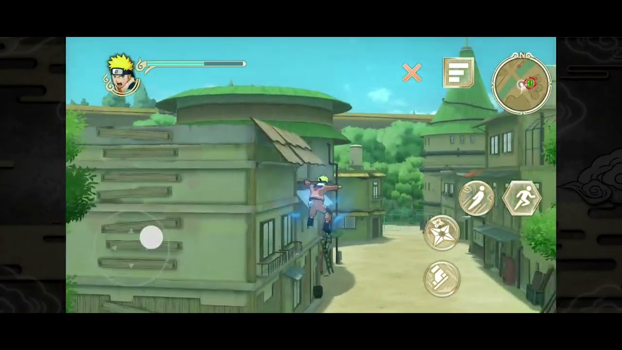 Naruto latihan lompat dari pohon ke pohon 