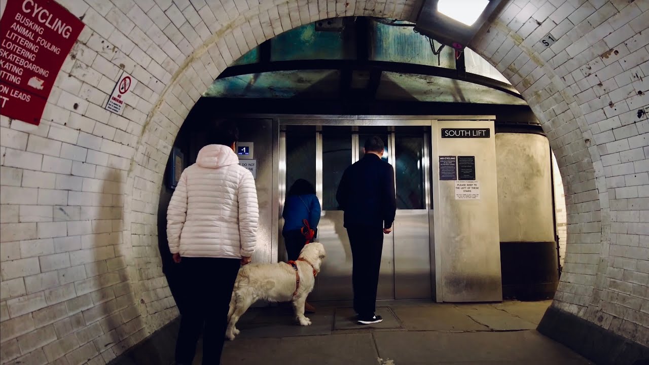 London's Underwater 1,217 Feet Tunnel:  Walking The Greenwich🦶Foot Tunnel in 4K