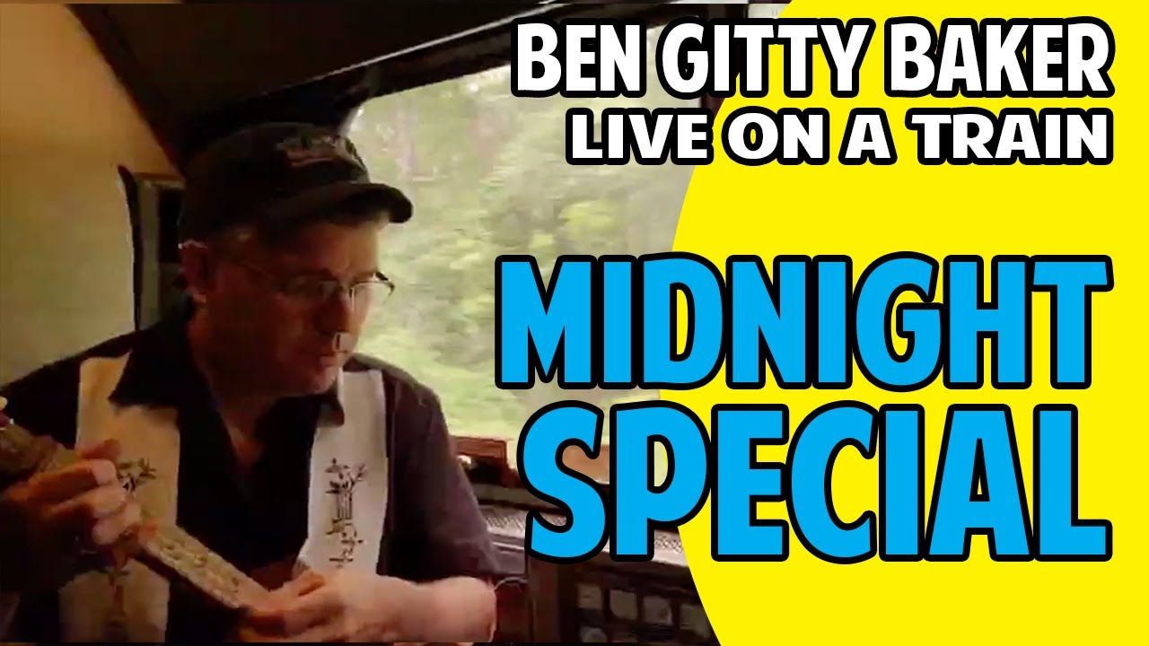 Ben Gitty Baker - Midnight Special, performed on a cigar box guitar, live on a train