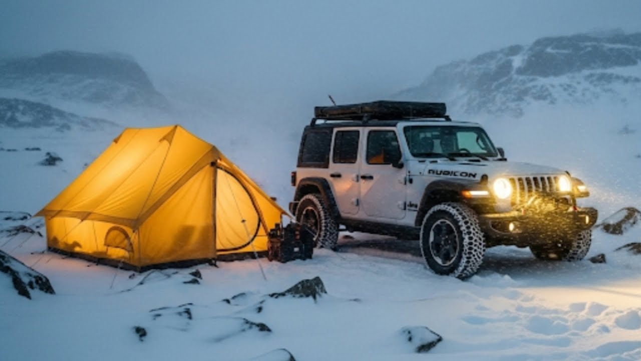 Sleeping in Van During Blizzard | Camping in RV During Snow Storm | Winter Camping Snow Storm