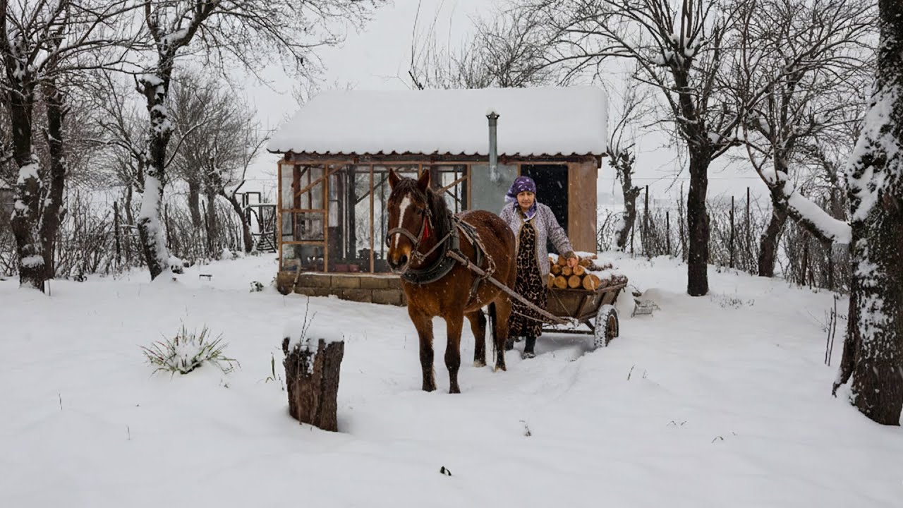 Harsh Life in a Mountain Village During a Severe Snowfall ❄️