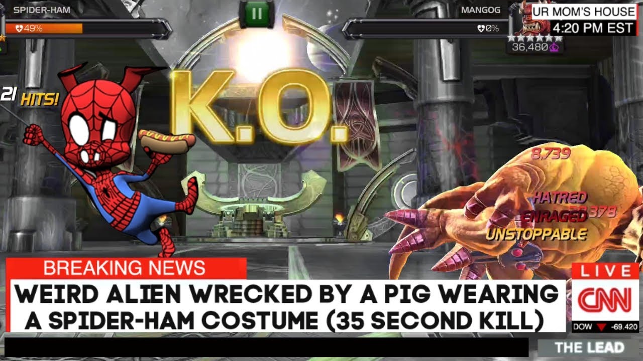 Spider-Ham EMBARRASSES Tier 10 Mangog! - Marvel Contest of Champions