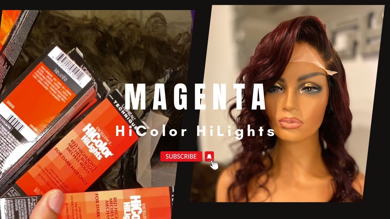 Color A Wig With No Bleach | L’Oreal HiColor Hilights | Magenta