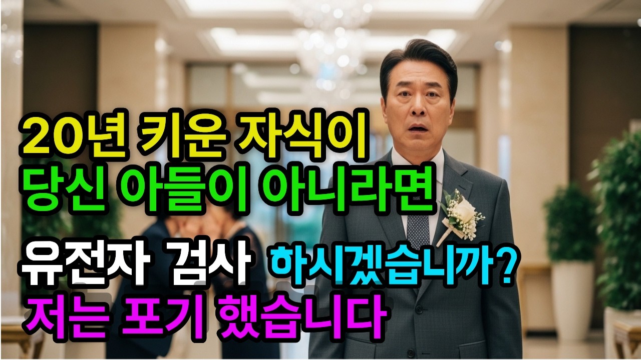 결혼식날 우연히들은 친자가 아니라는 말, 저는 너무 겁이 났습니다.