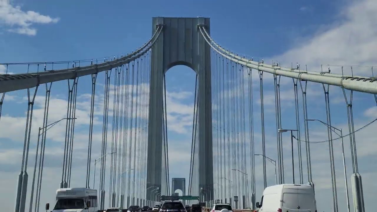 8K Driving Across the Verrazzano Bridge from Brooklyn to Staten Island, NY!