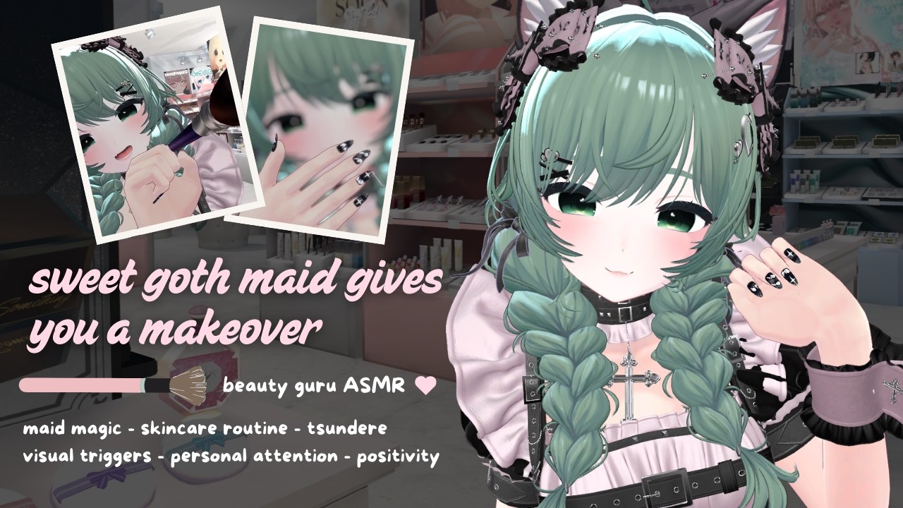 VRChat ASMR Sweet Goth Maid Pampers You ♡ (self care, maid magic, & personal attention)