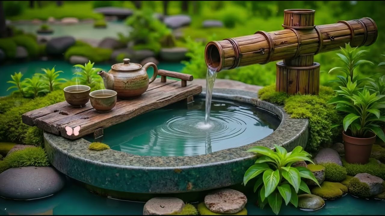 Peaceful Japanese Garden 🌿 Soothing Water Sounds & Meditation Music | Deep Calm & Relaxation