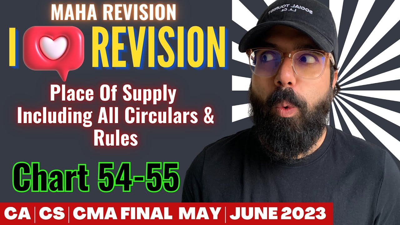 Chart 54-55 Place Of Supply Including All Circulars & rules |100% ENGlish | MAHA REVISION |
