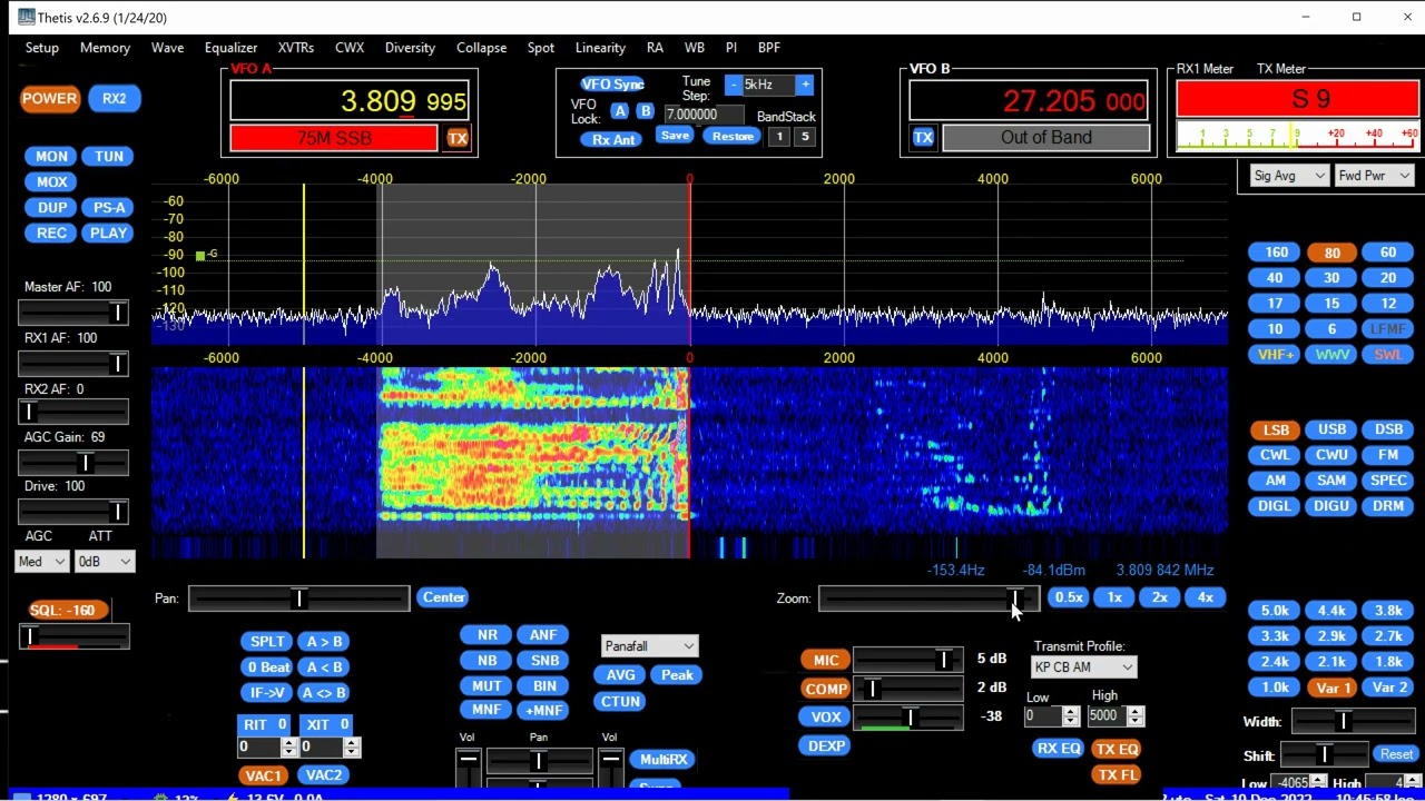 ANAN 7000DLE MKii LSB 75 meter local talk. ESSB medium-1