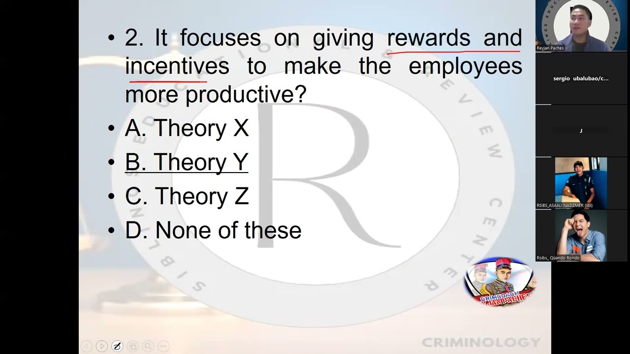 BOARD EXAM RATIONALIZATIONS IN LAW ENFORCEMENT ADMINISTRATION-PART 1