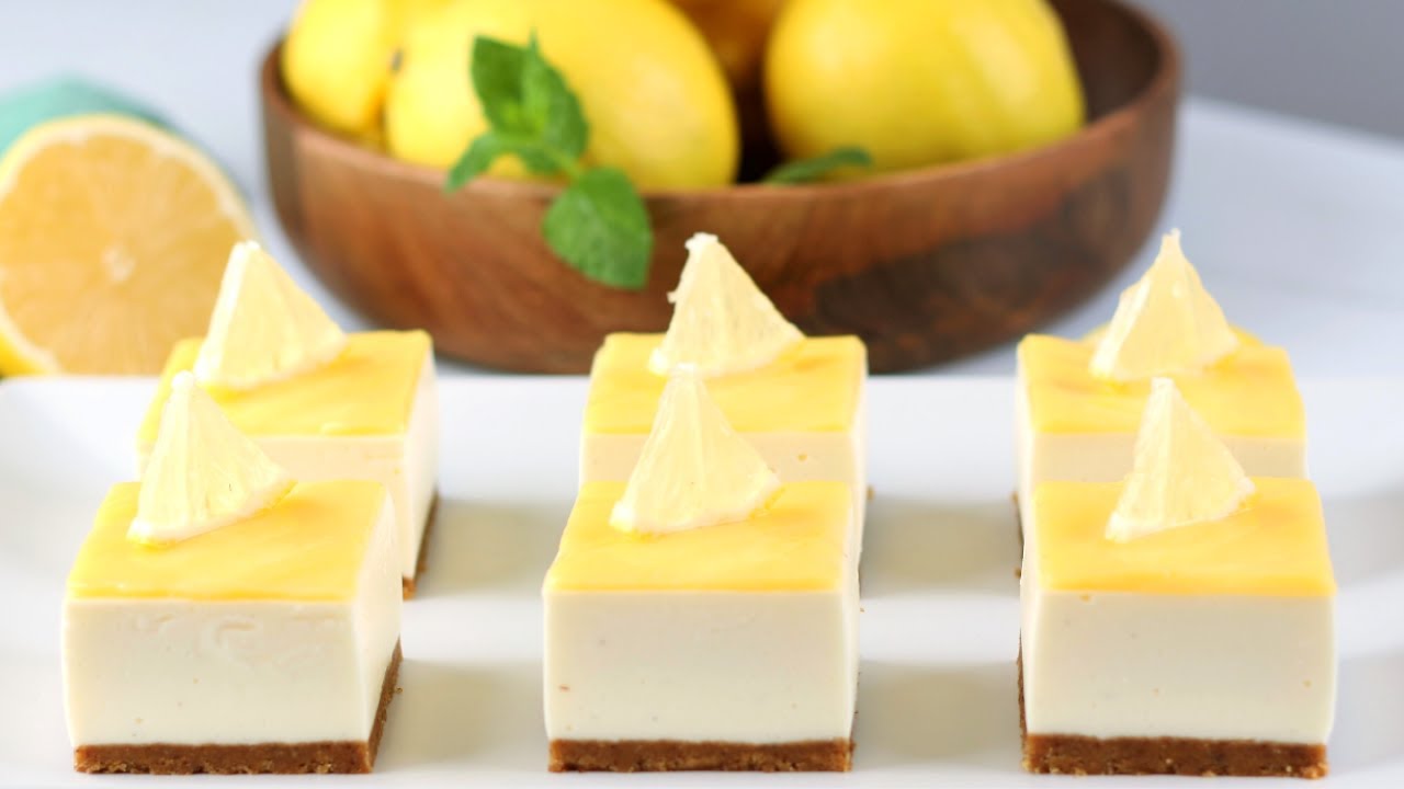 Lemon Cheesecake |  Easy No-Bake Lemon Cheesecake Bars - Lemon Squares