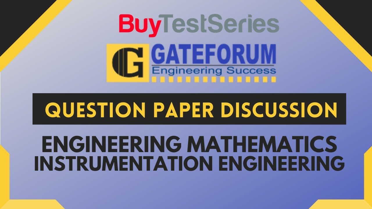 GATE Question Paper Discussion Engineering Mathematics IE Video lecture by Gateforum